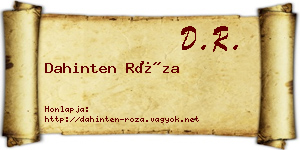 Dahinten Róza névjegykártya