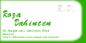 roza dahinten business card